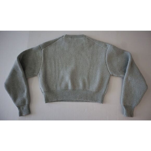 Kith Women's Sz Small Mint Green Thick Chenille Cropped Sweater - Picture 2 of 7